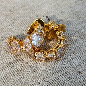 Kate Spade crystal half hoop earrings